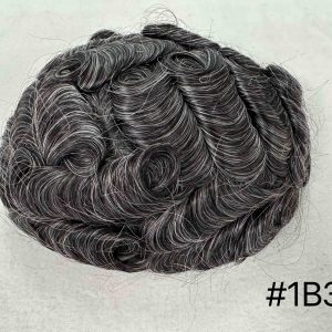 Thin PU skin #1B30 100%human hair toupee for man