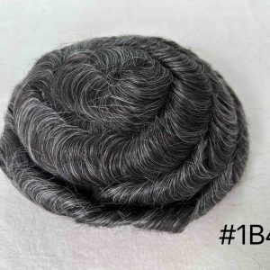 Thin PU skin #1B40 100%human hair toupee for man