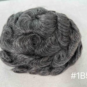 Thin PU skin #1B50 100%human hair toupee for man