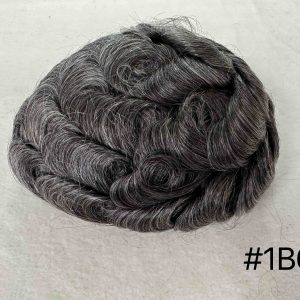 Thin PU skin #1B60 100%human hair toupee for man